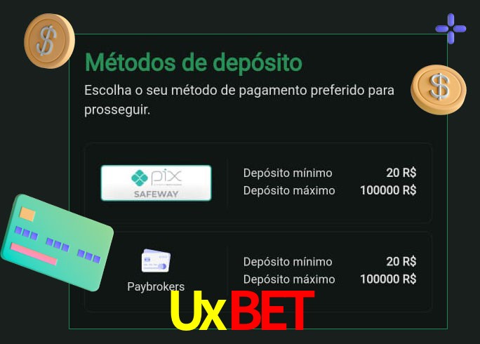 O cassino Uxbet oferece uma grande variedade de métodos de pagamento